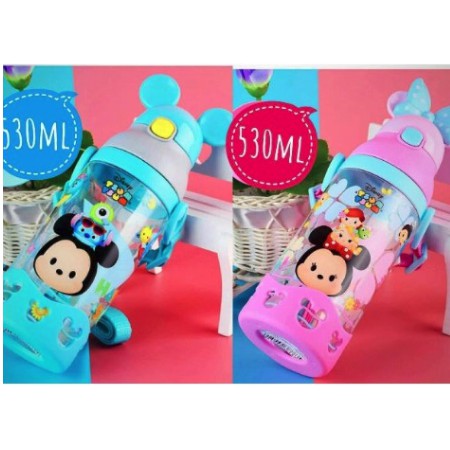 BOTOL MINUM ORIGINAL DISNEY TSUM BPA FREE 530ml dengan sedotan-N4265