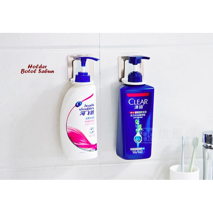 BATHROOM HOLDER BOTOL SHAMPOO HOLDER BOTOL SABUN / GANTUNGAN BOTOL SABUN TEMPEL DINDING