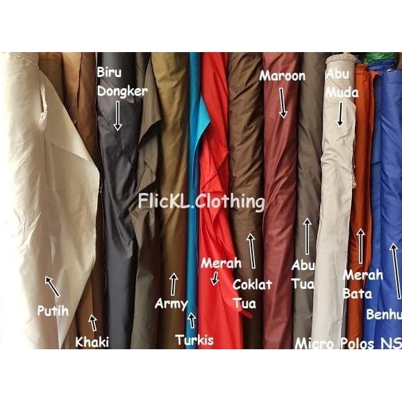 Bahan Kain Micro Polos NS Parasut Parasit Puring Jaket