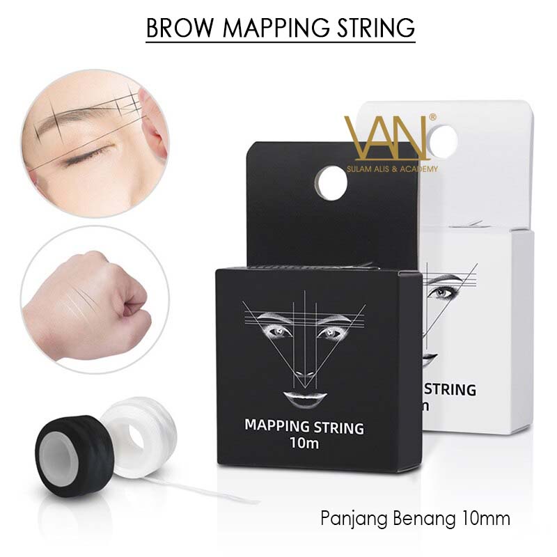 MAPPING STRING EYEBROW BENANG 10M | Penggaris Sulam Alis | ALAT UKUR SENAR BROW MAPPING STRING DENGAN TINTA