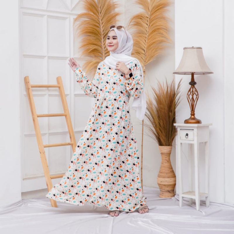 gamis rayon viscose homey dress jumbo ld 120 cm