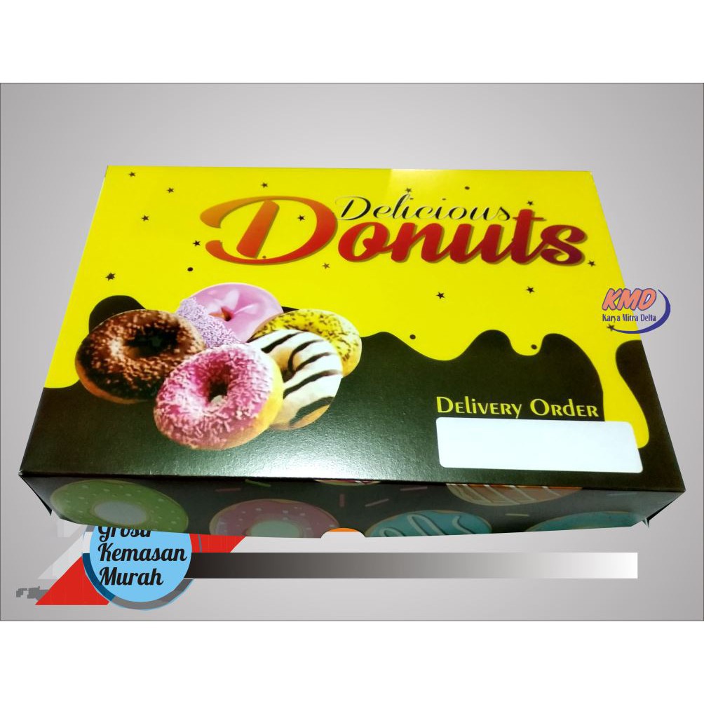 

Dus Donat/ Kotak Donat/ Box Donat Delicious ukuran 27 x 19 x 5 cm (muat 6 donat)