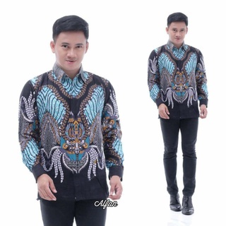 Batik Pria Lengan Panjang Premium BATIK AZMIL HRB026 motif KERATONAN Kode 002 size M L XL XXL