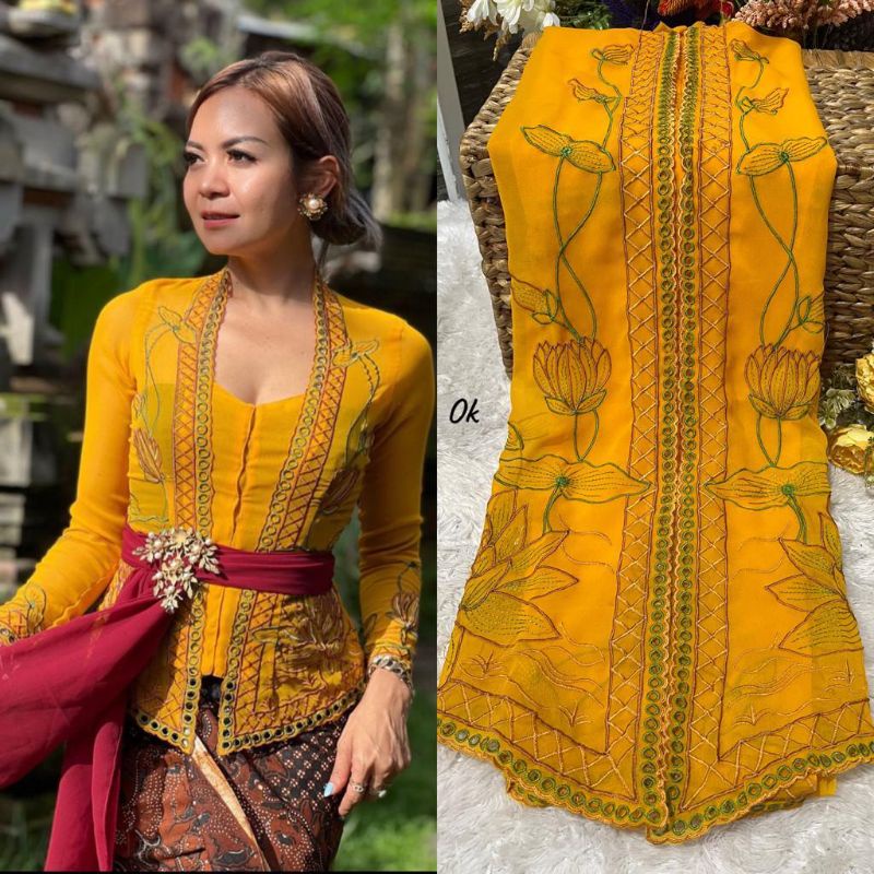 kain kebaya bordir motif lotus