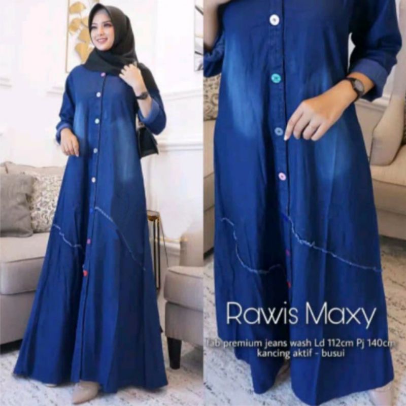 gamis jeans rawis#gamis jeans muslim#gamis jeans busui#gamis jeans jumbo
