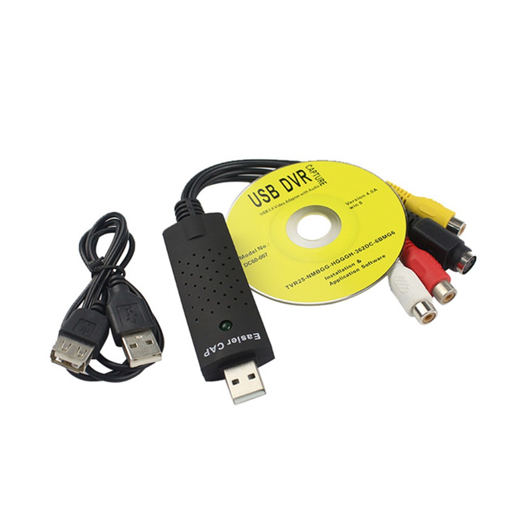 Adaptor Capture Video Card Av Dvd Vhs Dvr Digital Usb 2.0 Untuk Win10