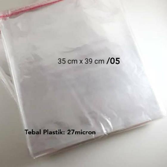 

☇ Plastik Agak Tebal OPP Baju Uk 35 x 39 / 05 Dengan Tebal Plastik 27 micron ☛