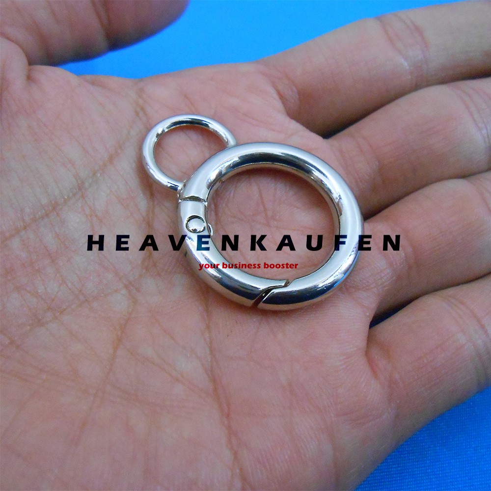 Ring Bulat Kuping Bisa Dibuka - Tutup Diameter Lubang 2 cm Tebal 4 mm Warna Silver