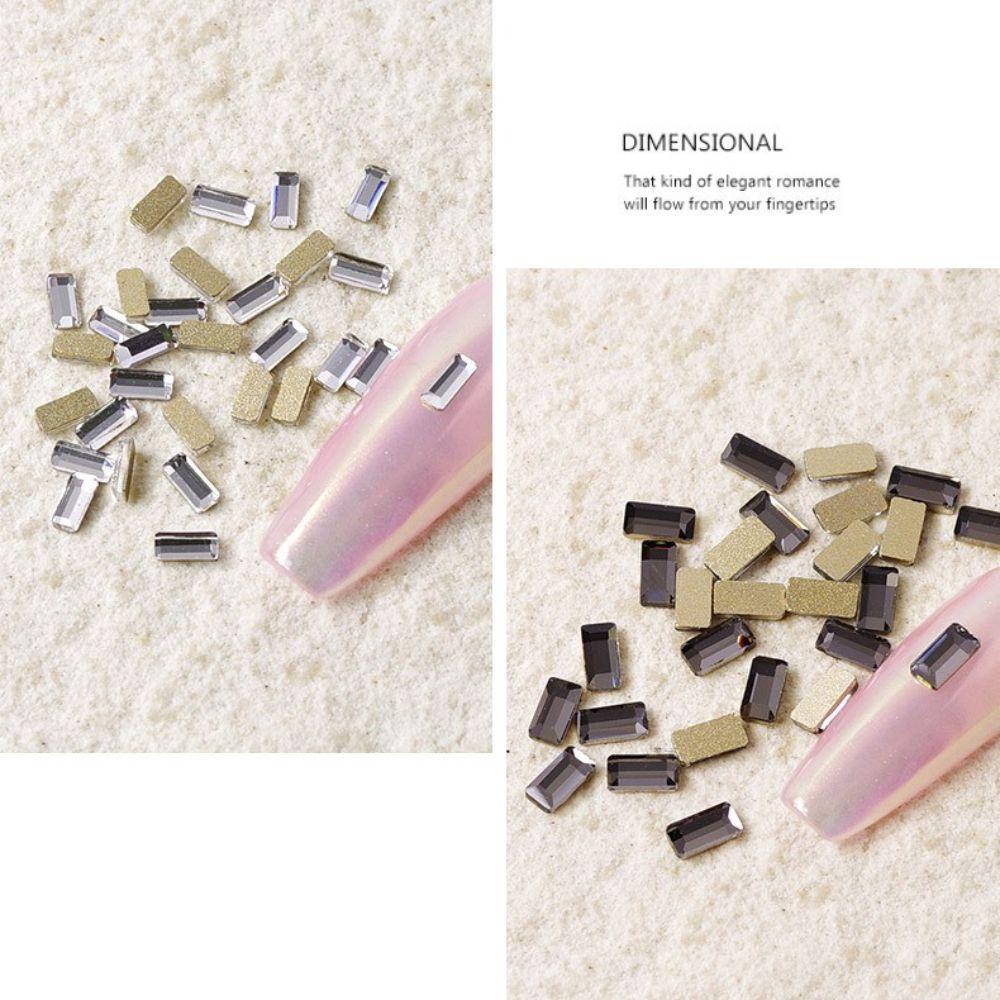 AUGUSTINA Agustina Kuku Flat Bottom Charms Flash Shiny Nail Ornaments Shaped Drill Nail Salon DIY Bahan Kuku Dekorasi Kuku 3D