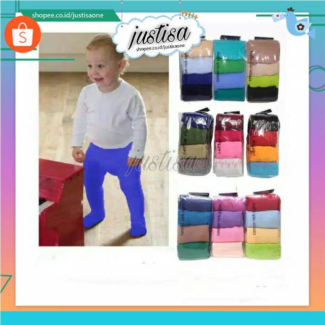 Promo !! COTTON RICH-LEGING BAYI CELANA TUTUP KAKI MURAH POLOS WARNA