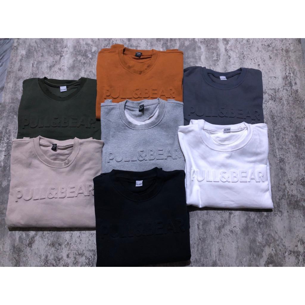 crewneck Sweater PULL AND BEAR Full Basic Colour  Sweatshirt PNB Polos