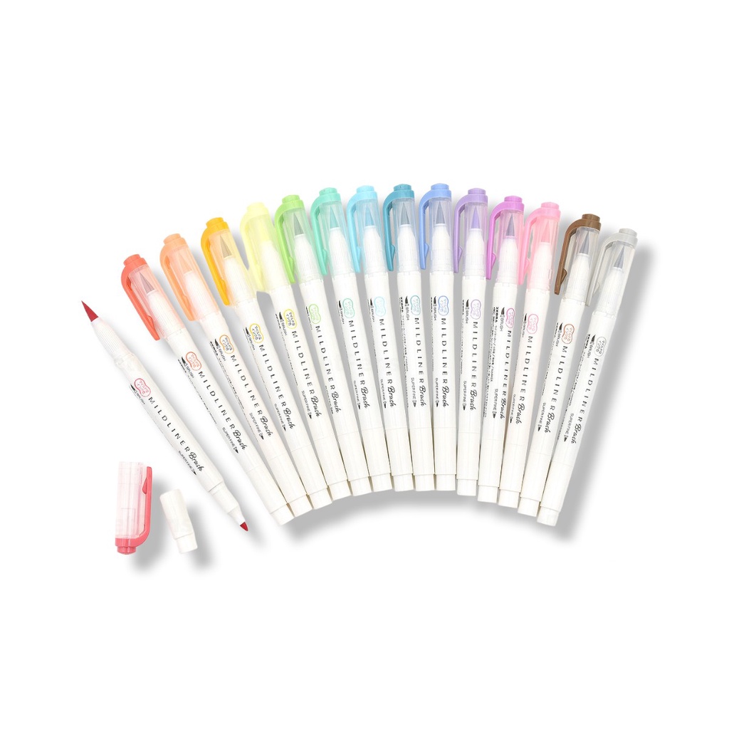 

Mildliner Brush Pen Zebra #WFT8 Double Ended Highliter Tip Pastel Brush & Super Fine Satuan