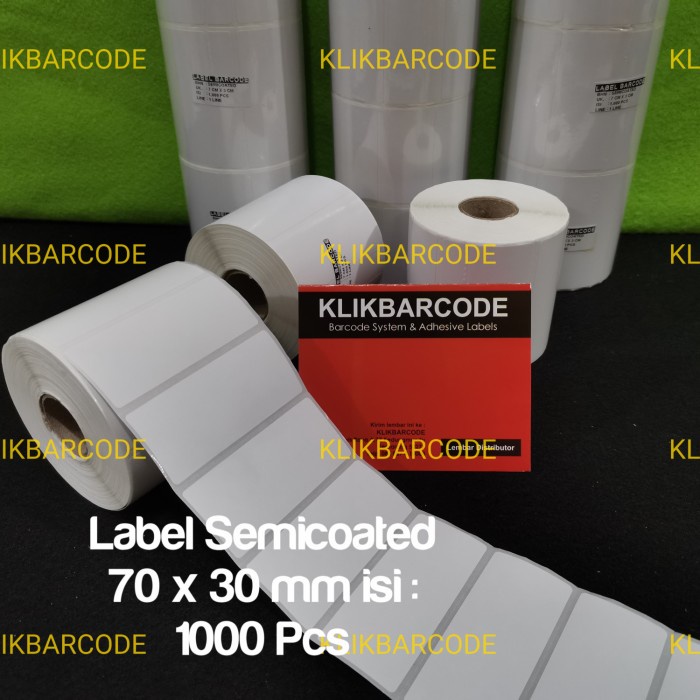 

LABEL STIKER ETIKET BARCODE 70 X 30 MM 1000PC STICKER SEMICOATED