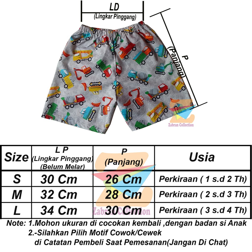 Isi 3 Celana Anak Karakter 1 Sampai 4 Tahun