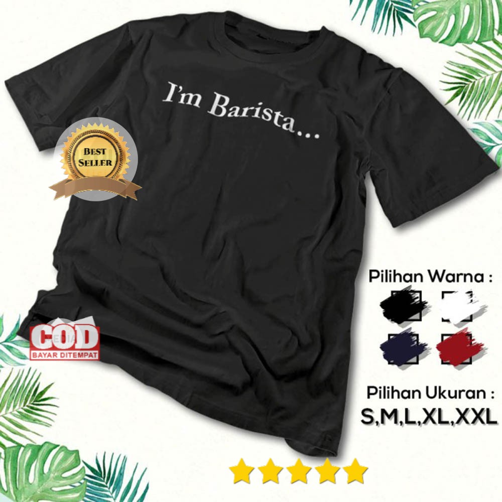 Kaos Kopi BARISTA SIMPLE - Baju Kaos Distro Pria Wanita Branded  - OOTD Tshirt Premium KO-53