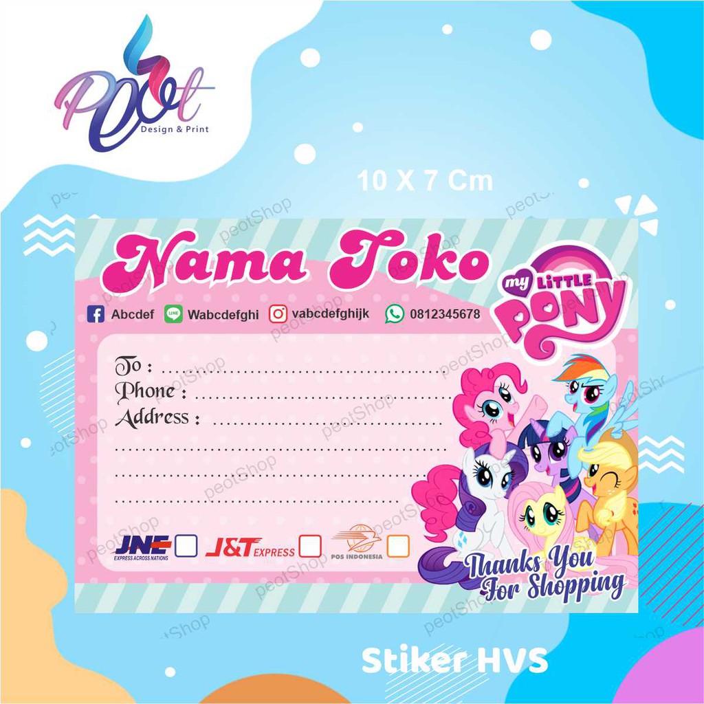 

Stiker Label pengiriman Online Shop Kuda Pony