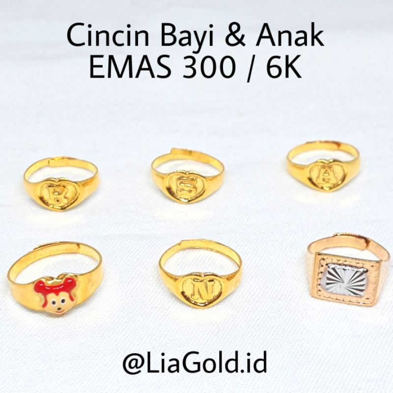 Cincin Bayi &amp; Anak EMAS 300 / 6K ( TOKO MAS LIA GOLD BEKASI )