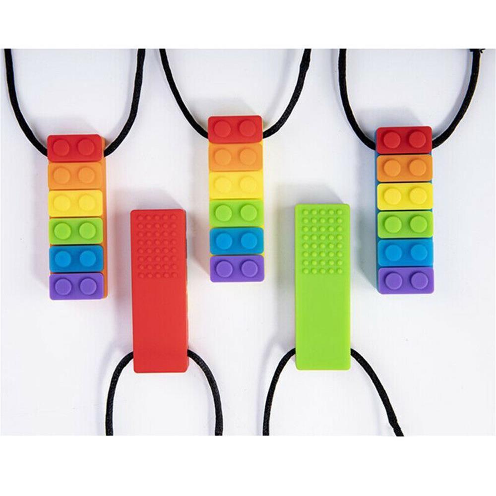 Lily Teething Stick Tahan Lama Alat Kalung Batu Bata Pelangi