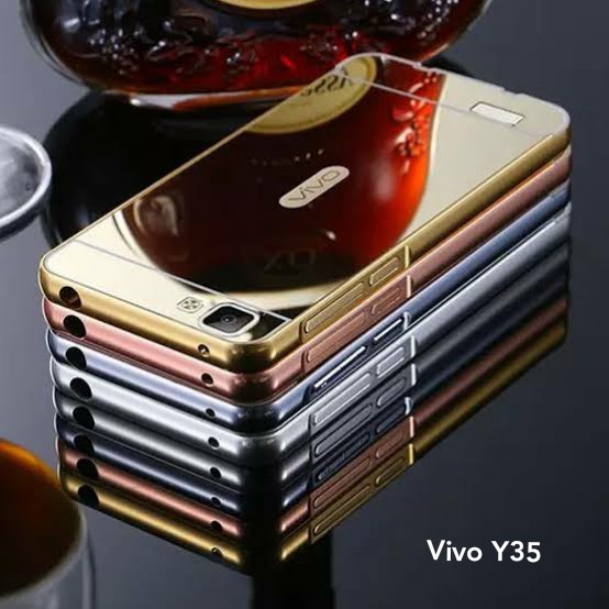 SALE Case Vivo Y51 Y35 Mirror Alumunium Metal
