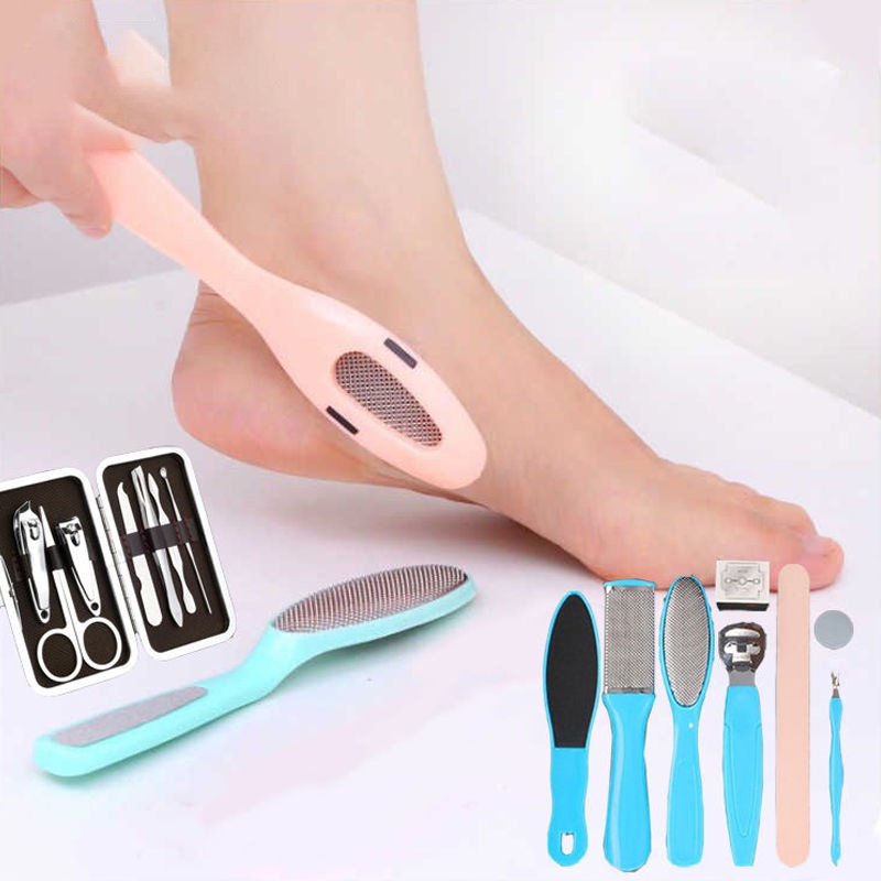 HOVELSHOP Sikat Alat Kaki Penghalus Tumit Kaki Pecah Pedicure Foot Care Set 8 In 1