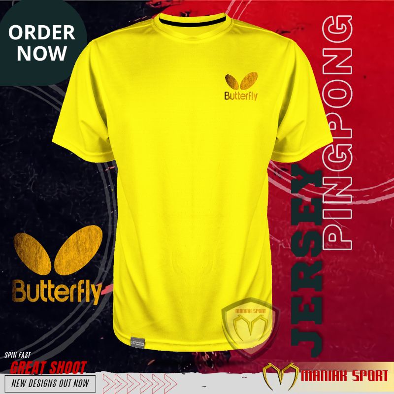 KPBK01 - KAOS PINGPONG BAJU TENIS MEJA BUTTERFLY JERSEY PREMIUM SABLON DTF TERBARU