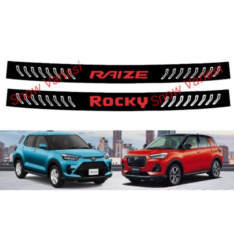 Sillplate Belakang Toyota Raize Daihatsu Rocky 2021 2022 Hitam Merah