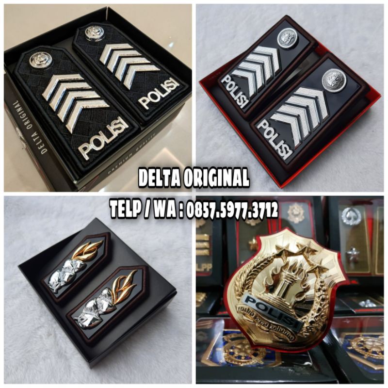 Pangkat Bripka Polri + Pangkat Pdu Bripka Polri + Monogram Polri + Kewenangan Polri Cembung