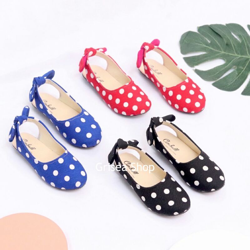 Imsima Sepatu polkadot anak perempuan / Flat shoes polkadot / Sepatu Anak Perempuan Polkadot Sling B