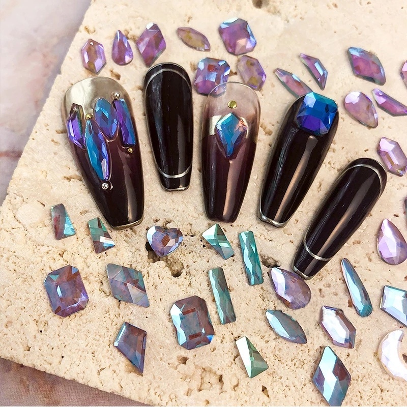 100 Pcs Kristal Berlian Imitasi Warna-Warni Untuk Dekorasi Nail Art