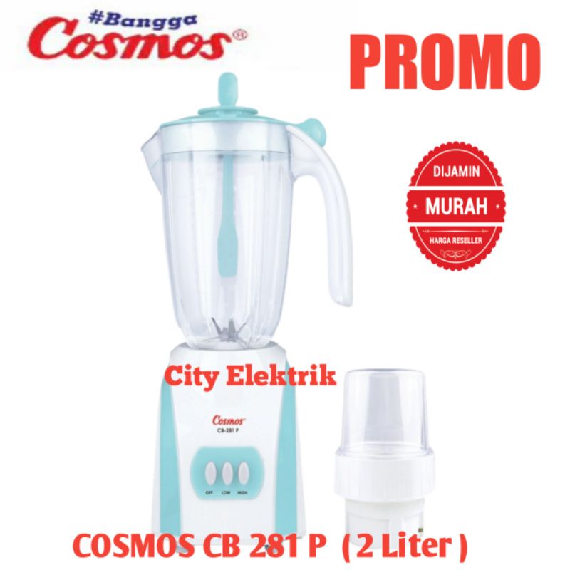 BLENDER COSMOS CB - 281 P ( 2 Liter ) BLENDER SERBAGUNA 2in1  2 L  Plastik