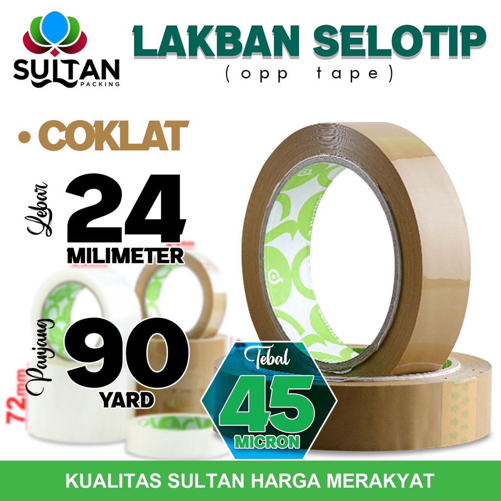 

Lakban Isolasi Selotip COKLAT 24mm x 90yard OPP Tape Plakban CORTAPE TERMURAH / SATUAN