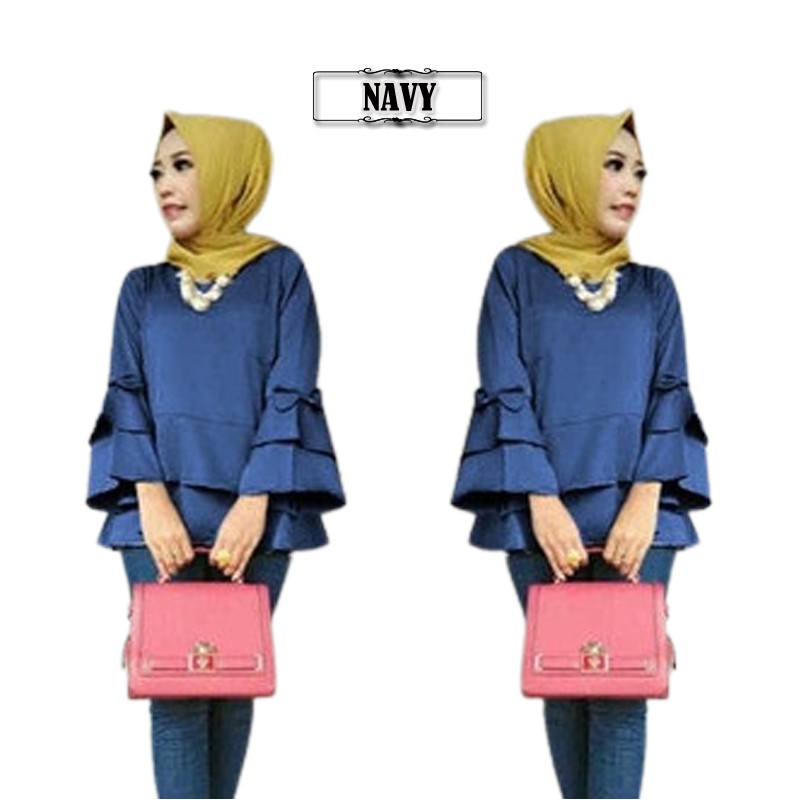 Pakaian Atasan wanita blouse nasya blus lengan panjang wanita muslim fashion murah korean style