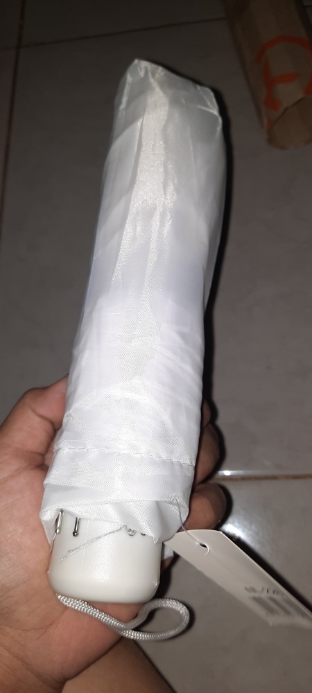 Tabasa Payung Lipat Putih Polos Sablon