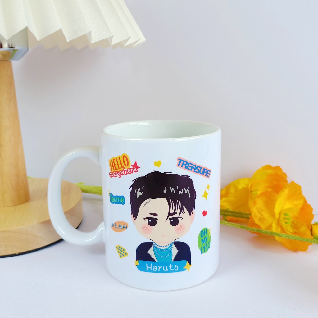 TREASURE Hello Gift Box Mug Custom Nama Fankit KPOP Fanmerch Unofficial