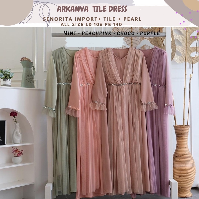 [ORI] Capadokiya Tile Dress/Dress Tulle Ld 100 110 120/Dress Kondangan/Dress Maternity/Dress Bumil/Dress Sage Green