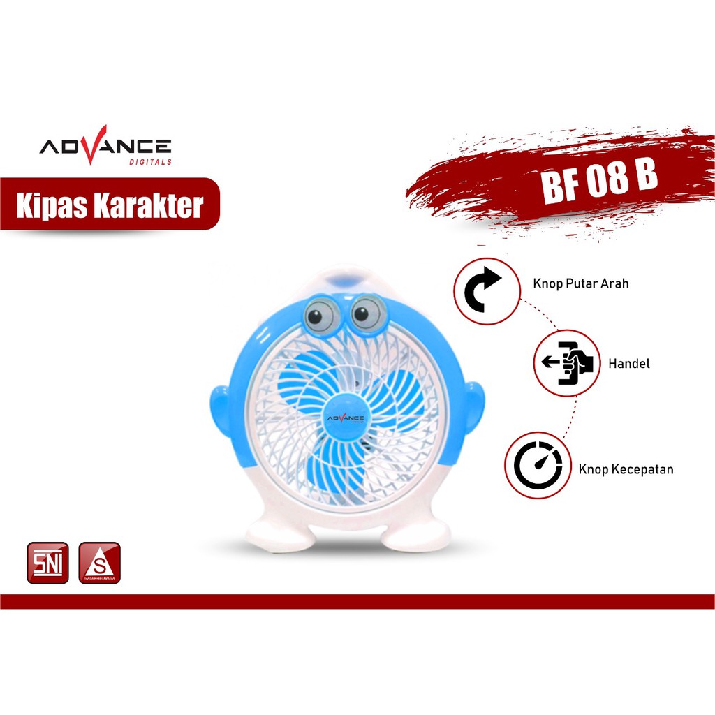 Kipas Angin Karakter ADVANCE 8 inch BF08 A.B.D.E