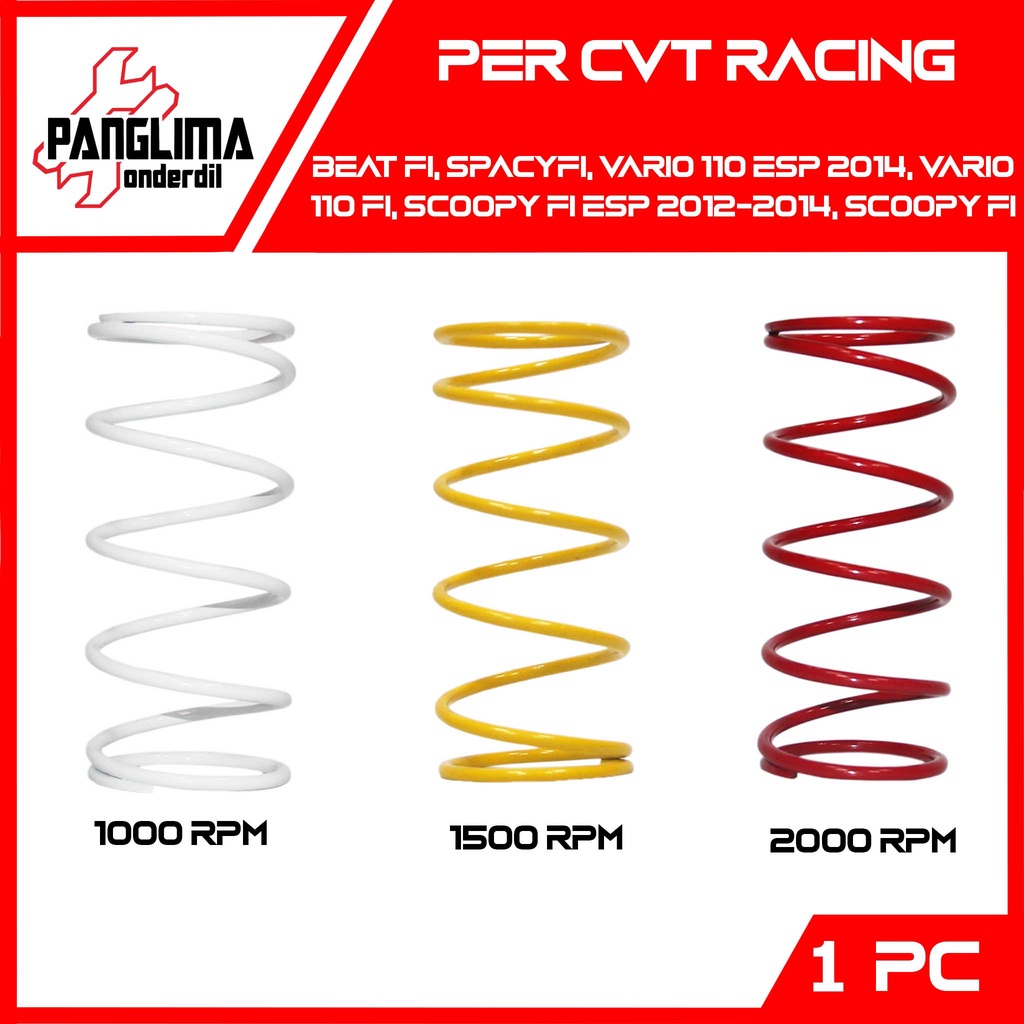 Per CVT Racing 1000-1500-2000 RPM Honda Beat FI-Pop-eSP-Street 2015-2019 &amp; Vario 110 eSP New 2014 &amp; Scoopy FI-eSP 2012-2014 &amp; Spacy F1 Pir-Ver-Peer Pully-Puly-Puli-Pulli