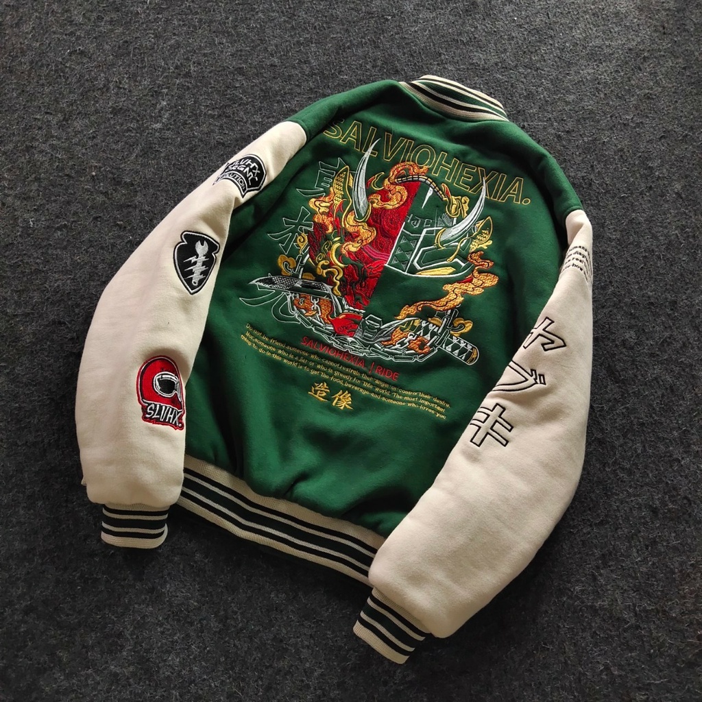 Jaket Varsity Pria Original Jaket Varsity Pria dan Wanita Premium Bordir leather  Nascar Varsity Bas