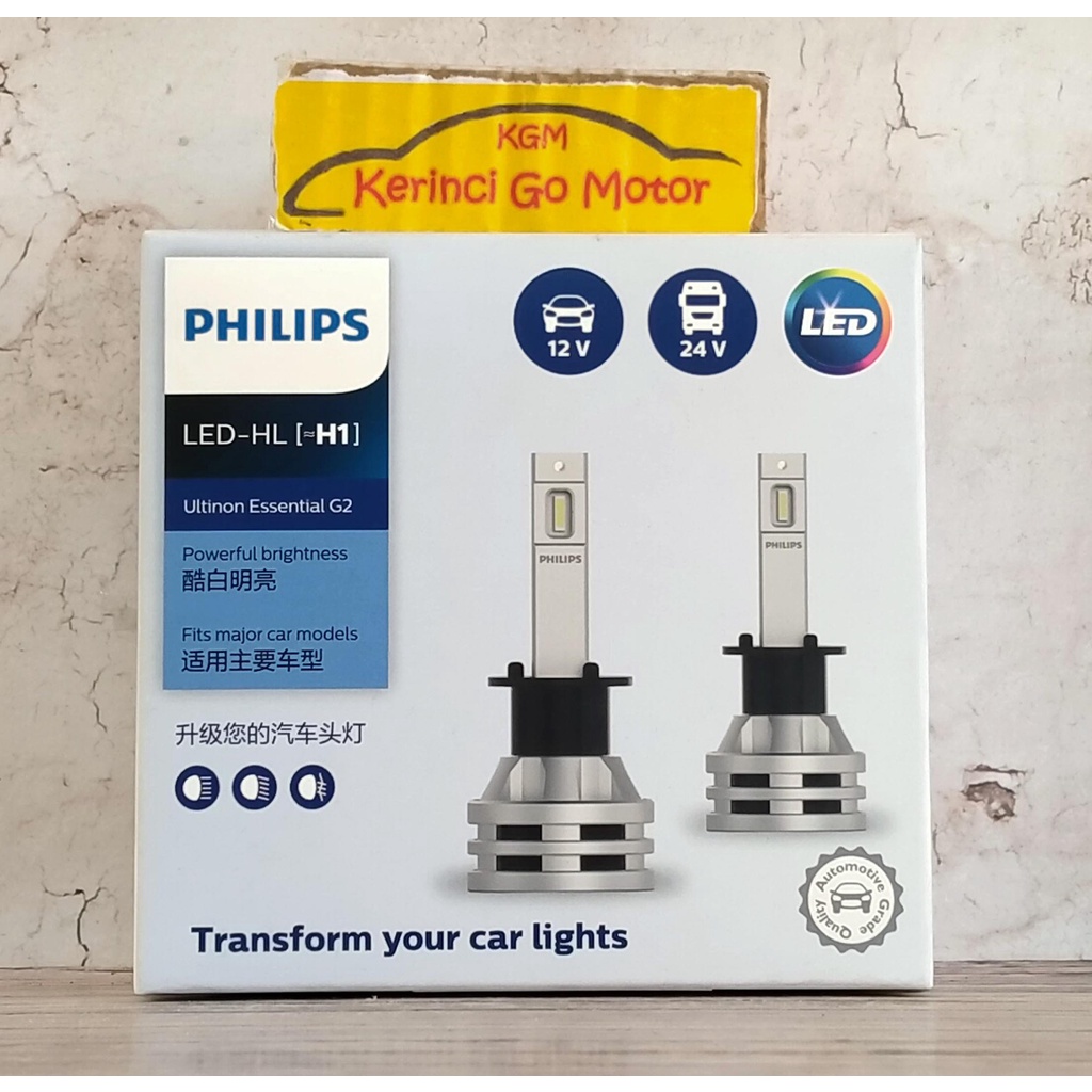 BOHLAM PHILIPS LED H1 12V 24V 19W PUTIH ULTINON ESSENTIAL 11258UE2X2