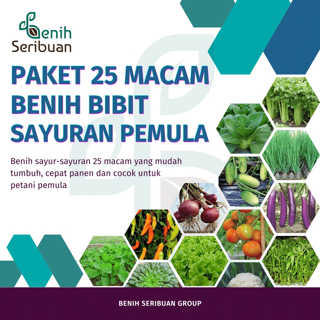 Jual Bibit Sayuran Paket Lengkap 25 Macam Benih Sayuran Pemula 30 Hari