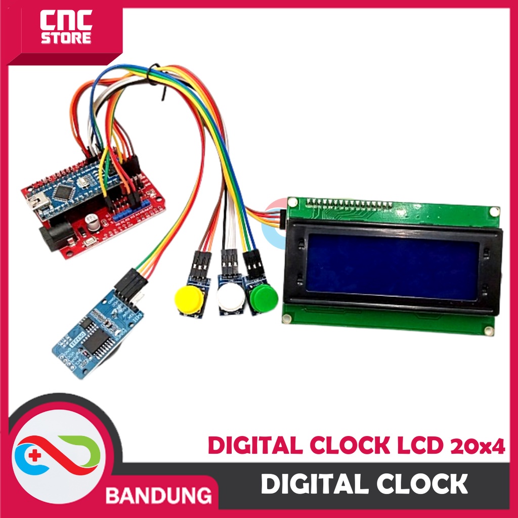 KIT DIGITAL CLOCK LCD I2C JAM DIGITAL ARDUINO PAKET LENGKAP