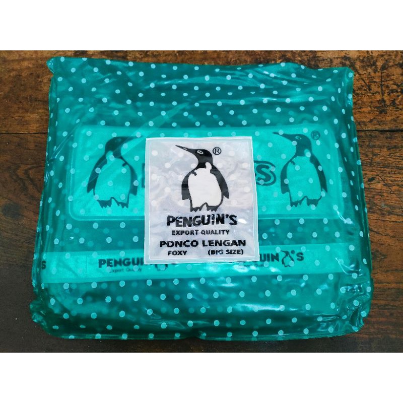 Jas Hujan Ponco Lengan Pinguin Warna Hijau Daun