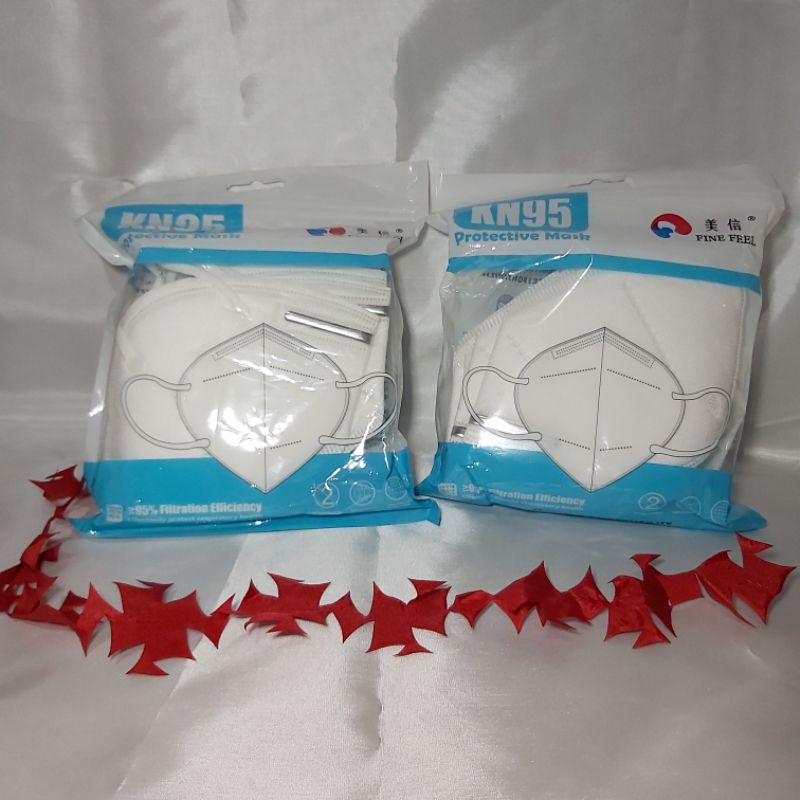 MASKER KN95 WARNA PUTIH dan HITAM EARLOOP/NON HIJAB