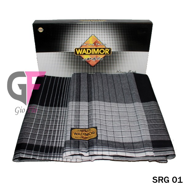 GIOFLO Sarung Muslim Pria Terbaru White Black / SRG 01