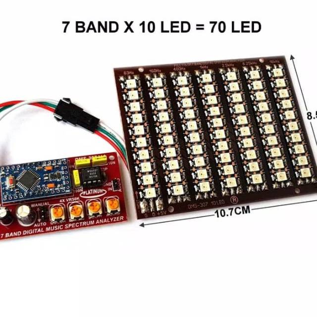 DIGITAL SPECTRUM ANALYZER 7 BAND 10 LED DMS