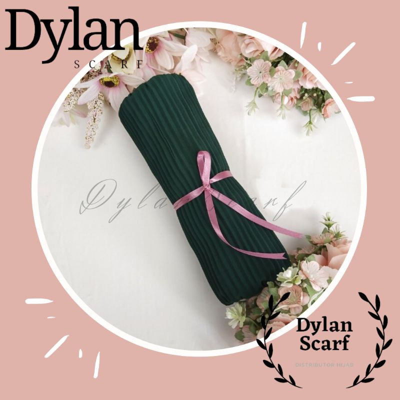 Jilbab Pashmina Plisket Ceruty Babydoll Premium Import-Hijau Botol
