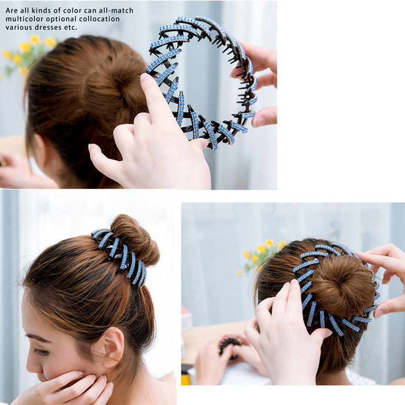Korean Rhinestone Bird's Nest Hair Rope Fashion Crystal Pearl Ball Head Set Hair Device for Women Hair Accessories