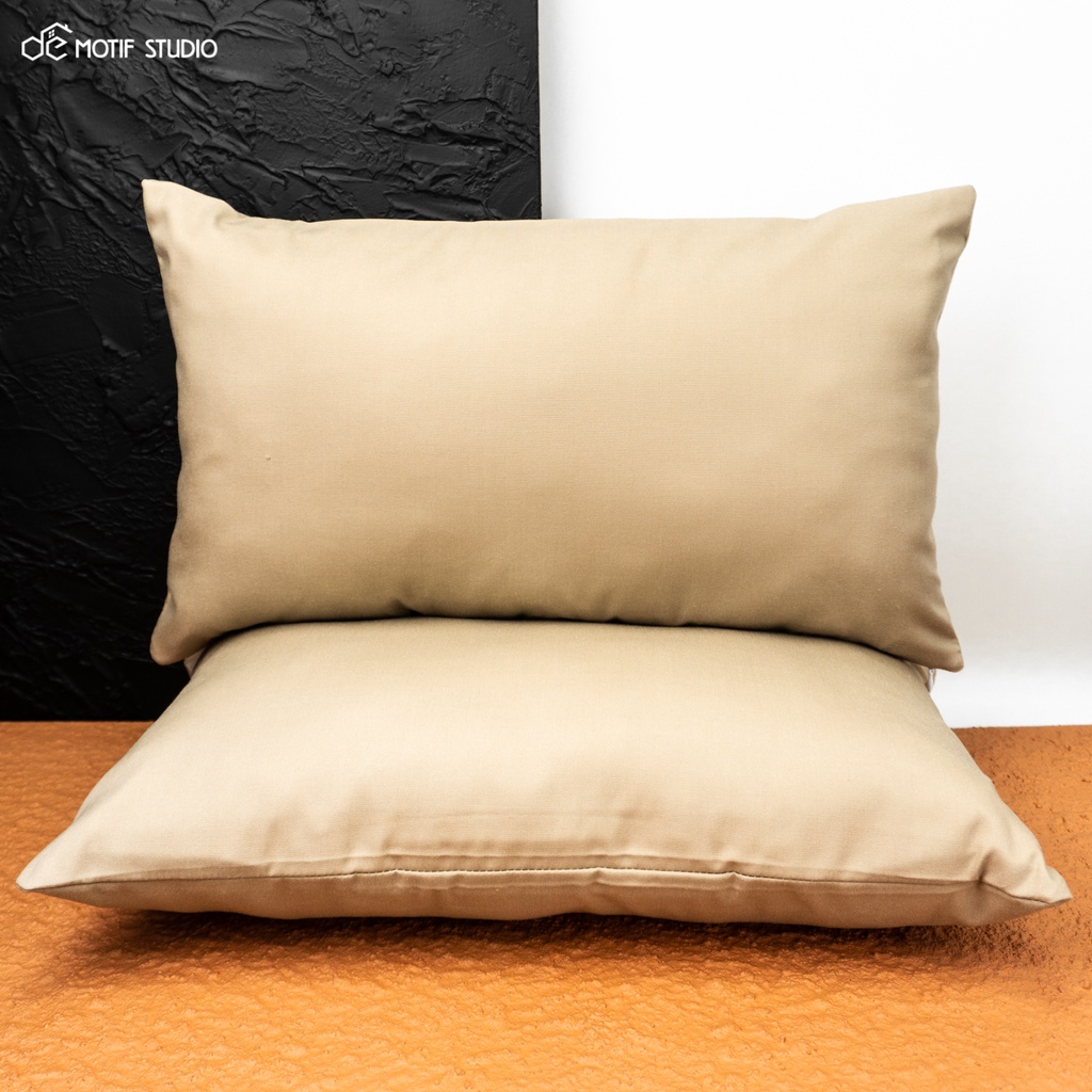 SARUNG BANTAL SOFA KURSI TAMU POLOS KHAKI CREAM KREM BROWN COKLAT COKELAT KATUN OXFORD 30X50 30 X 50