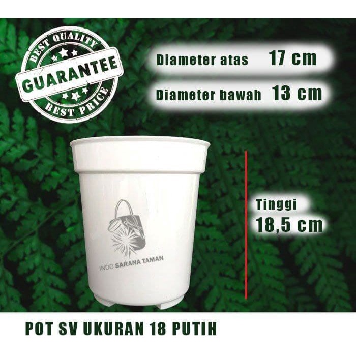 Pot SV 18 PUTIH | Pot Tinggi | Pot Putih | Pot Bunga | Pot Tanaman | Pot Putih Polos | Pot Plastik |