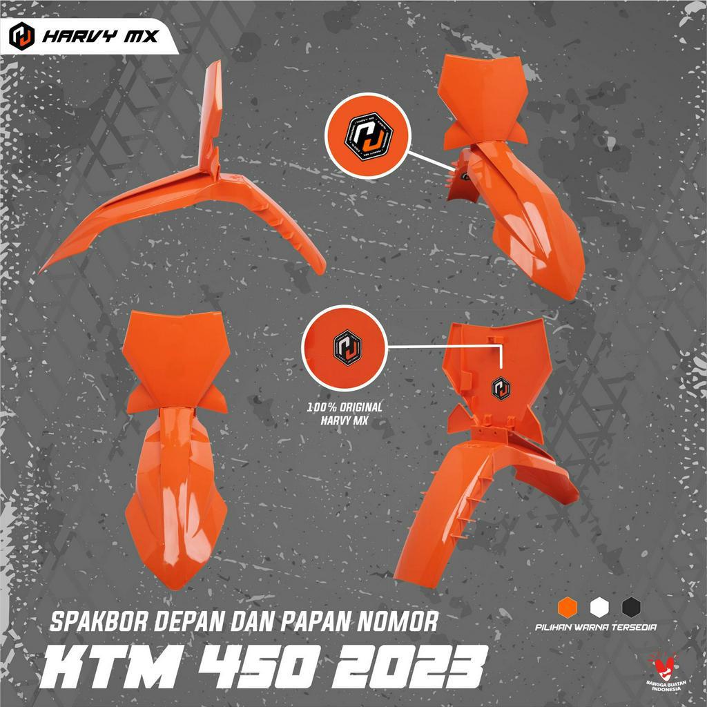 Papan Nomor Plus Spakbor Slebor Depan HARVY MX KTM 450 2023 KLX CRF WR Universal Trail